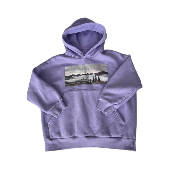 Purple hoodie made in Ukraine size 9/10 Karpatian Mountains‎ NWOT - Picture 8 of 13